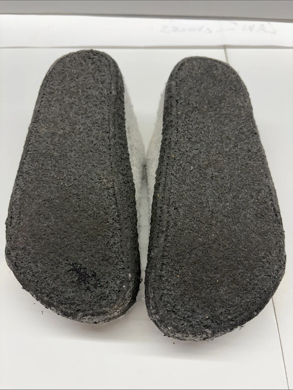 Used Birkenstock Kids Cozy Grey Felt Slip-On Clog Slippers Slides Size 12.5